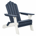 Krzesło ogrodowe Adirondack 80 x 90 x 95 cm z tworzywa sztucznego granatowo-białe odchylone
