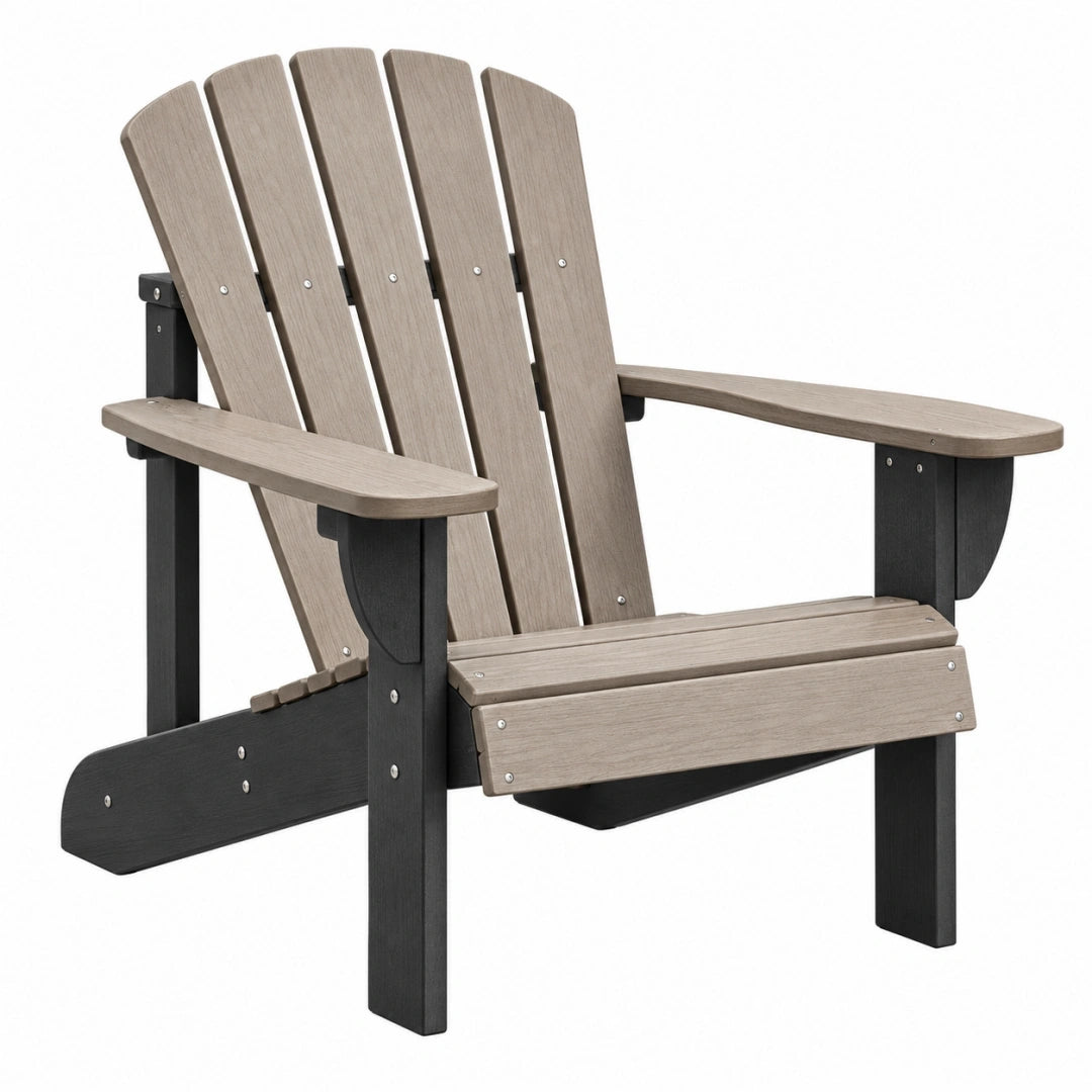 Krzesło ogrodowe Adirondack 78 x 88 x 95 cm z tworzywa sztucznego szarobrązowe z podłokietnikami