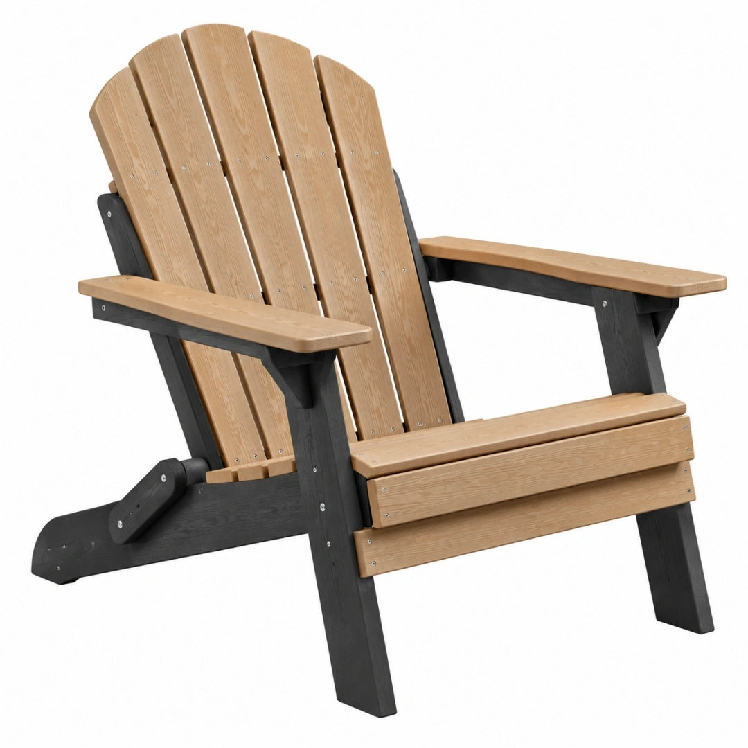 Krzesło ogrodowe 86 x 80 x 98 cm z drewna naturalne czarne w stylu Adirondack