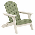 Krzesło ogrodowe Adirondack 80 x 83 x 98 cm z tworzywa HDPE zielone kremowe z szerokimi podłokietnikami