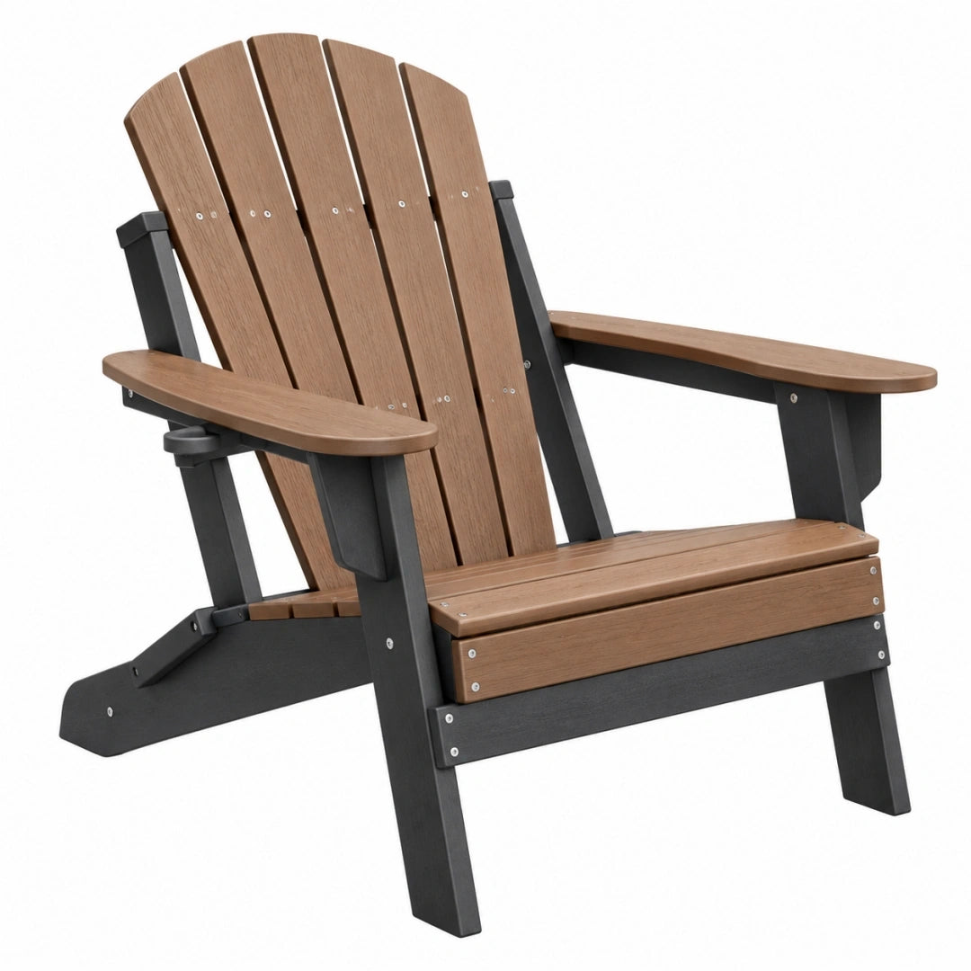 Krzesło ogrodowe Adirondack 80 x 83 x 98 cm z tworzywa sztucznego brązowo-czarne składane