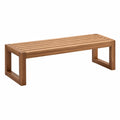 Ławka ogrodowa 120 x 40 x 45 cm z drewna brązowa listwowa nowoczesna
